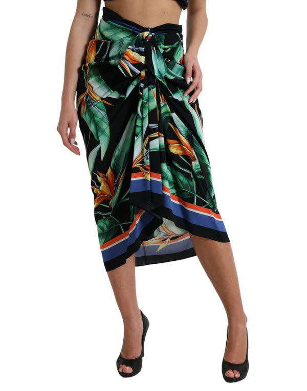 Dolce & Gabbana Elegant Floral High Waist Midi Skirt