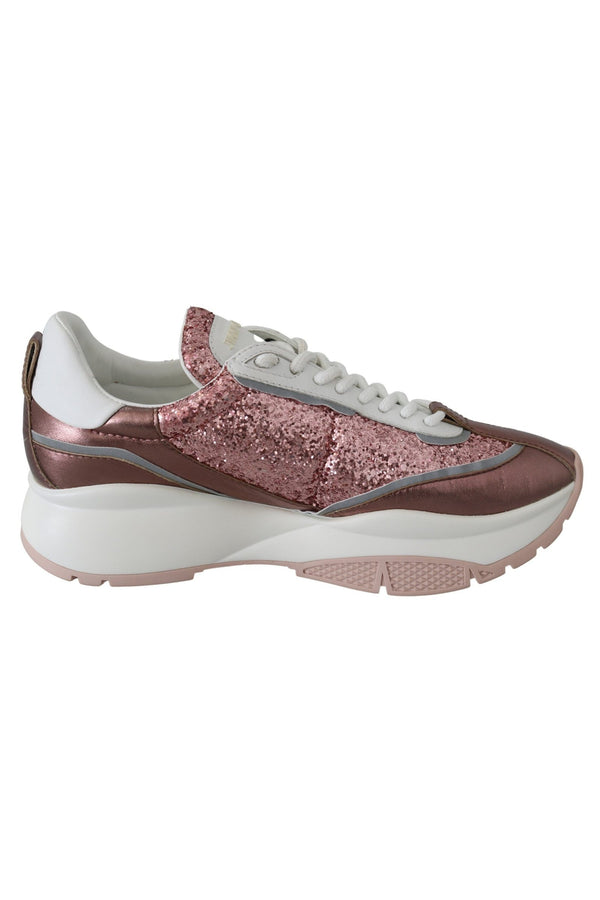 Jimmy Choo Pink Candyfloss Leather Raine Sneakers