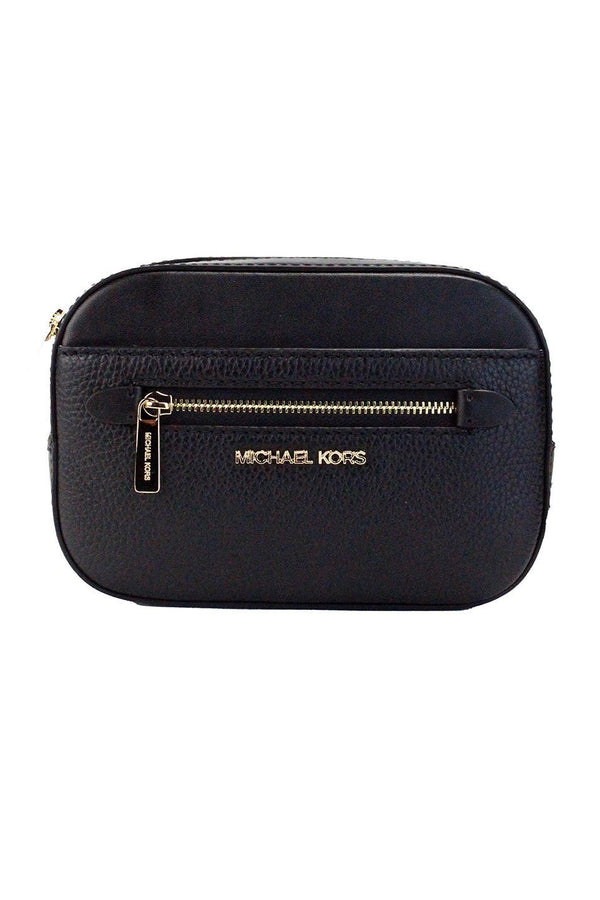 Michael Kors Jet Set Small Black Pebbled Leather East West Zip Belt Bag - Elite ÉCLAT